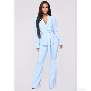 Like Clockwork Suit Set - Baby Blue